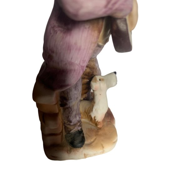 Musician Man With Dog And Guitar 7" Tall 3" Across The Bottom   Good Condition - Picture 8 of 13